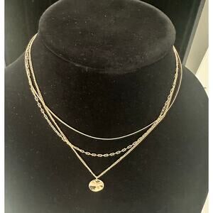 Jill Michael Jewelry Coin Pendant Triple Layer Necklace - NWT -16"-18"